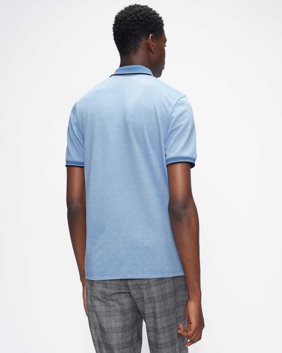 Ted Baker Chipa Short Sleeve Polo Shirt Blue | 26170-SXAO