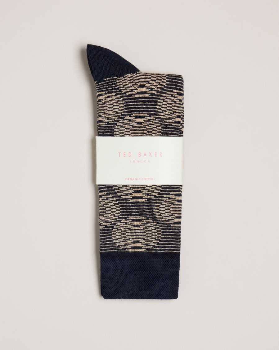 Ted Baker Circsok Circular Geometric Socks Dark Navy | 63527-OZQB