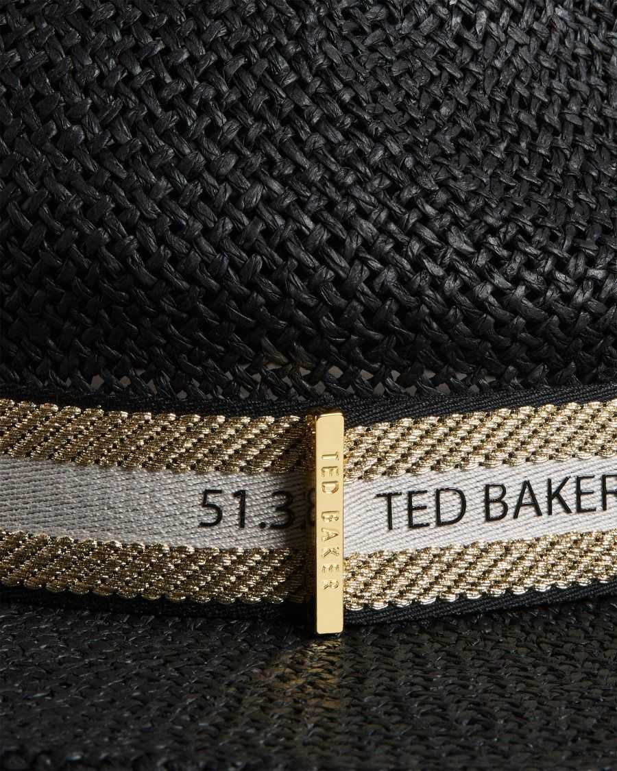 Ted Baker Clairie Straw Fedora Black | 85426-PLSF