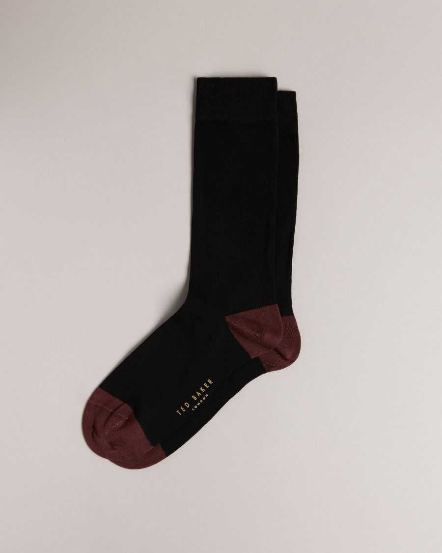 Ted Baker Clasic Plain Socks Black | 61980-OJYH