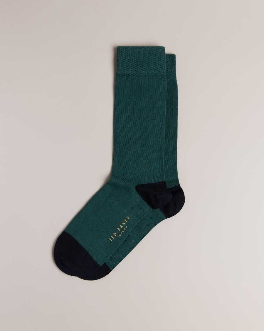 Ted Baker Clasic Plain Socks Dark Green | 42685-XDJE