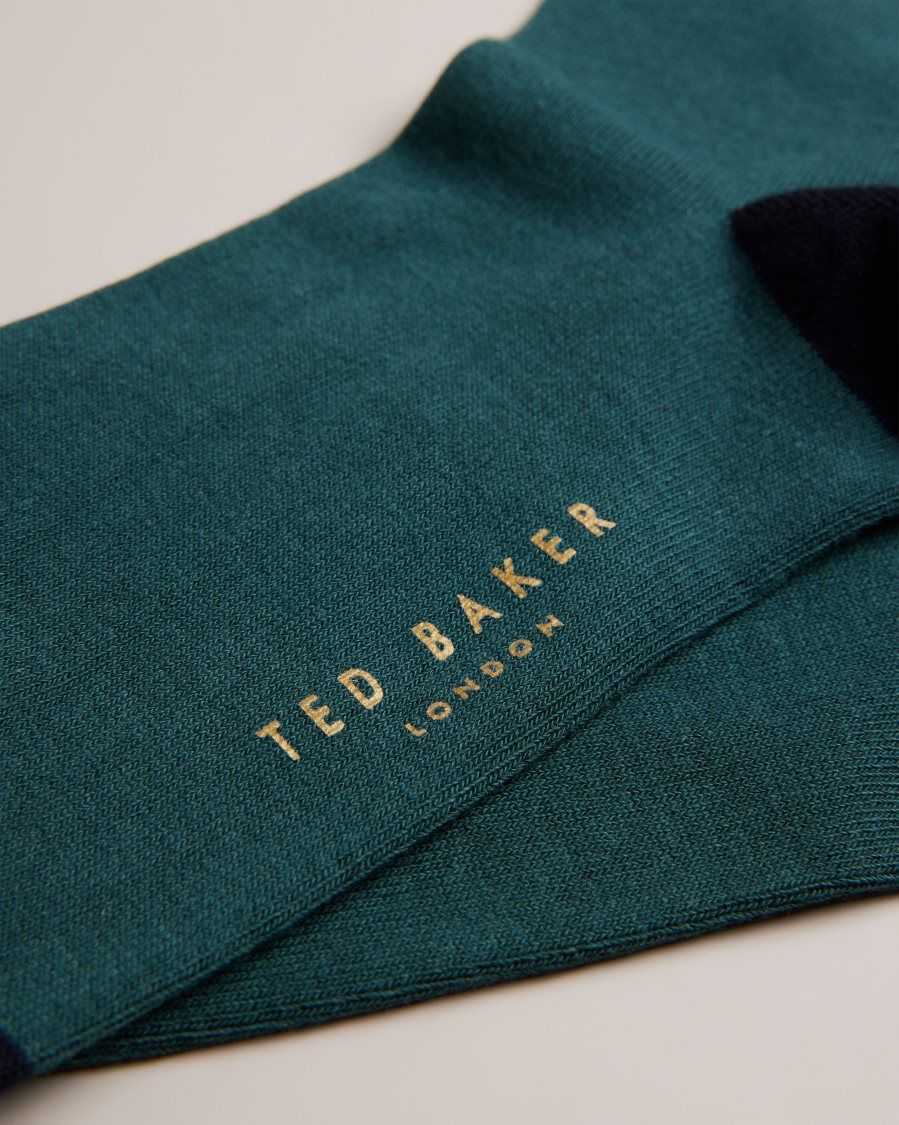 Ted Baker Clasic Plain Socks Dark Green | 42685-XDJE