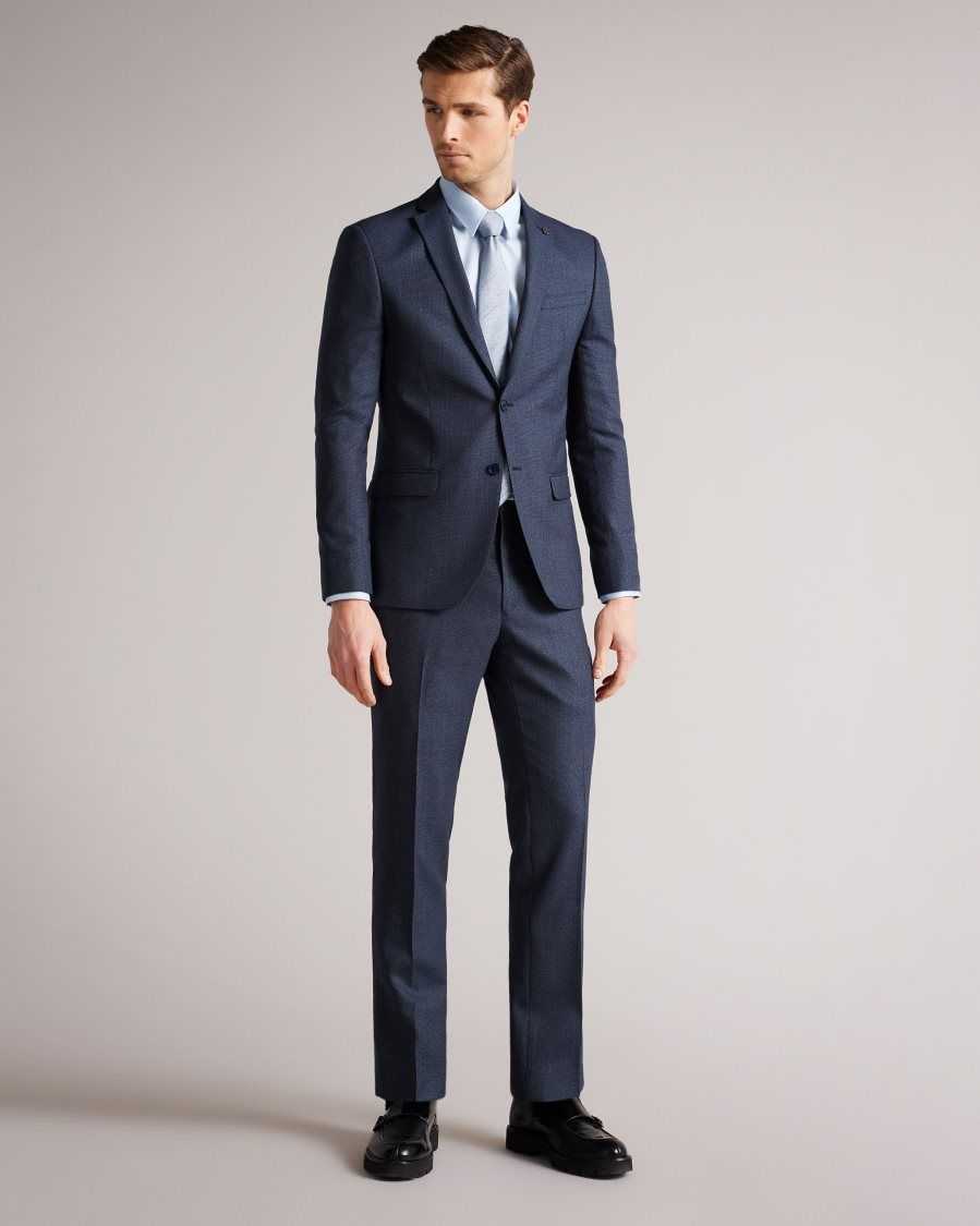 Ted Baker Cleejs Scratch Slim Fit Suit Jacket Navy | 43709-IGBX