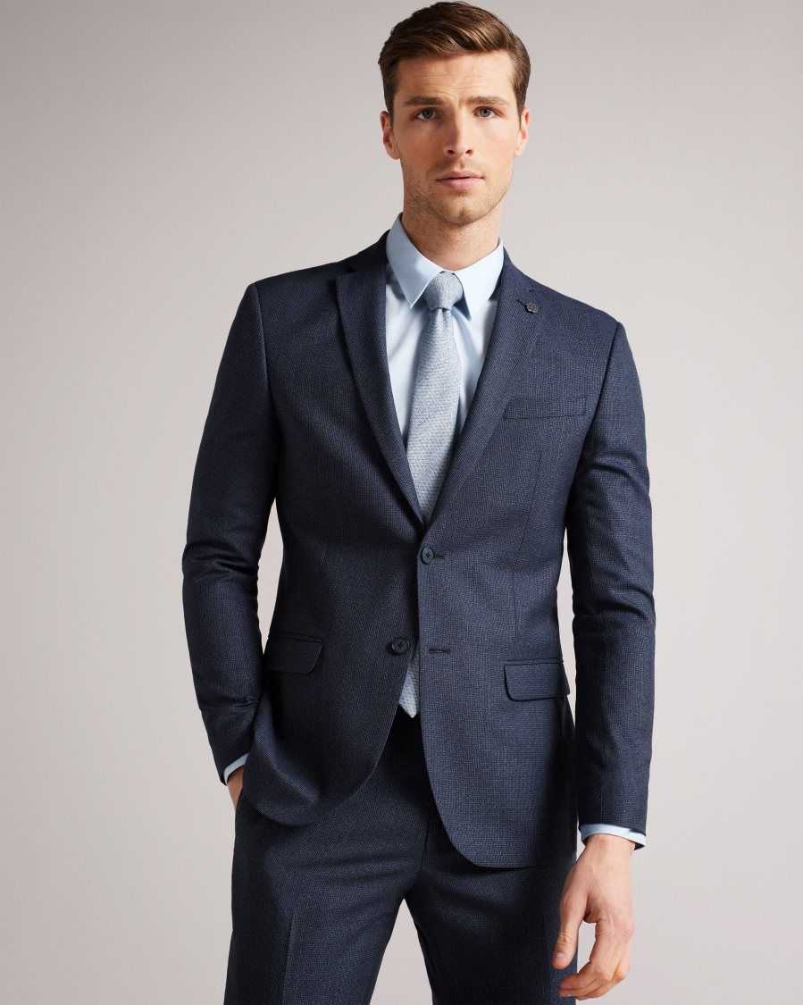 Ted Baker Cleejs Scratch Slim Fit Suit Jacket Navy | 43709-IGBX