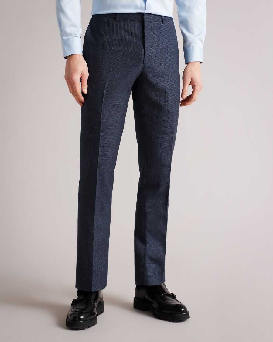 Ted Baker Cleets Navy Scratch Slim Fit Suit Trousers Navy | 49215-JRUZ