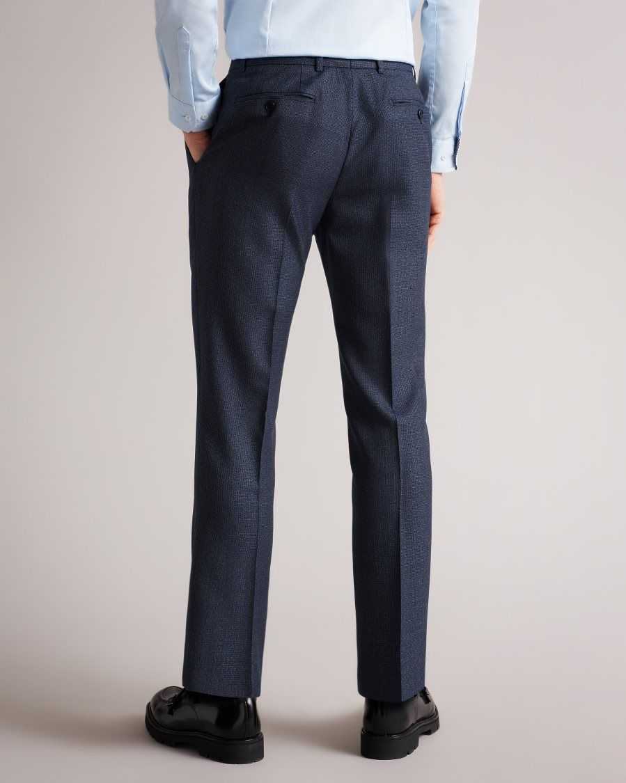 Ted Baker Cleets Navy Scratch Slim Fit Suit Trousers Navy | 49215-JRUZ