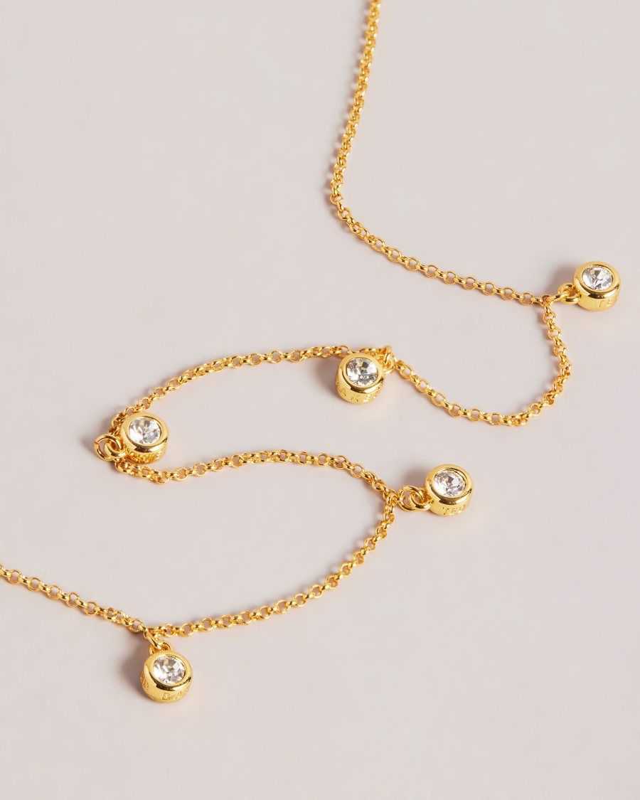 Ted Baker Clemmee Crystal Droplet Necklace Gold Colour | 20714-CDJI