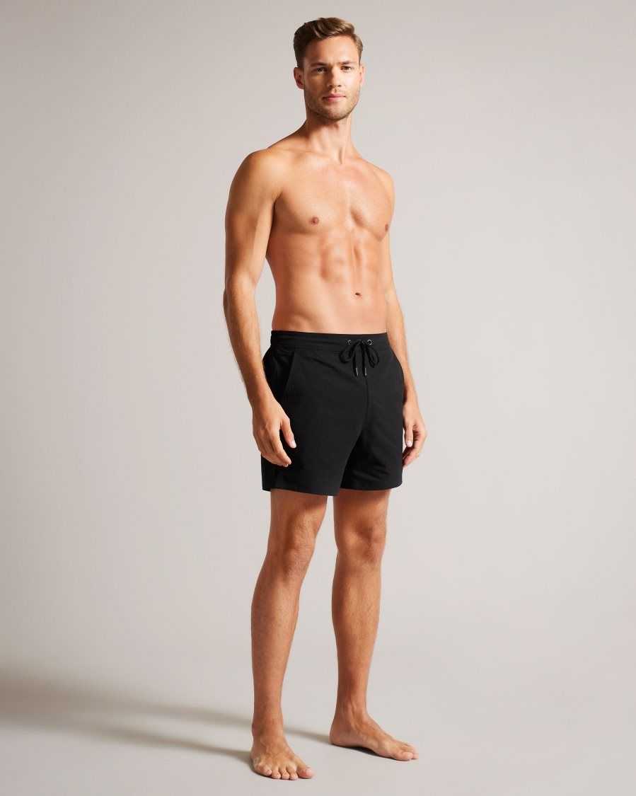 Ted Baker Colne Plain Textured Swim Shorts Black | 72984-ERUB