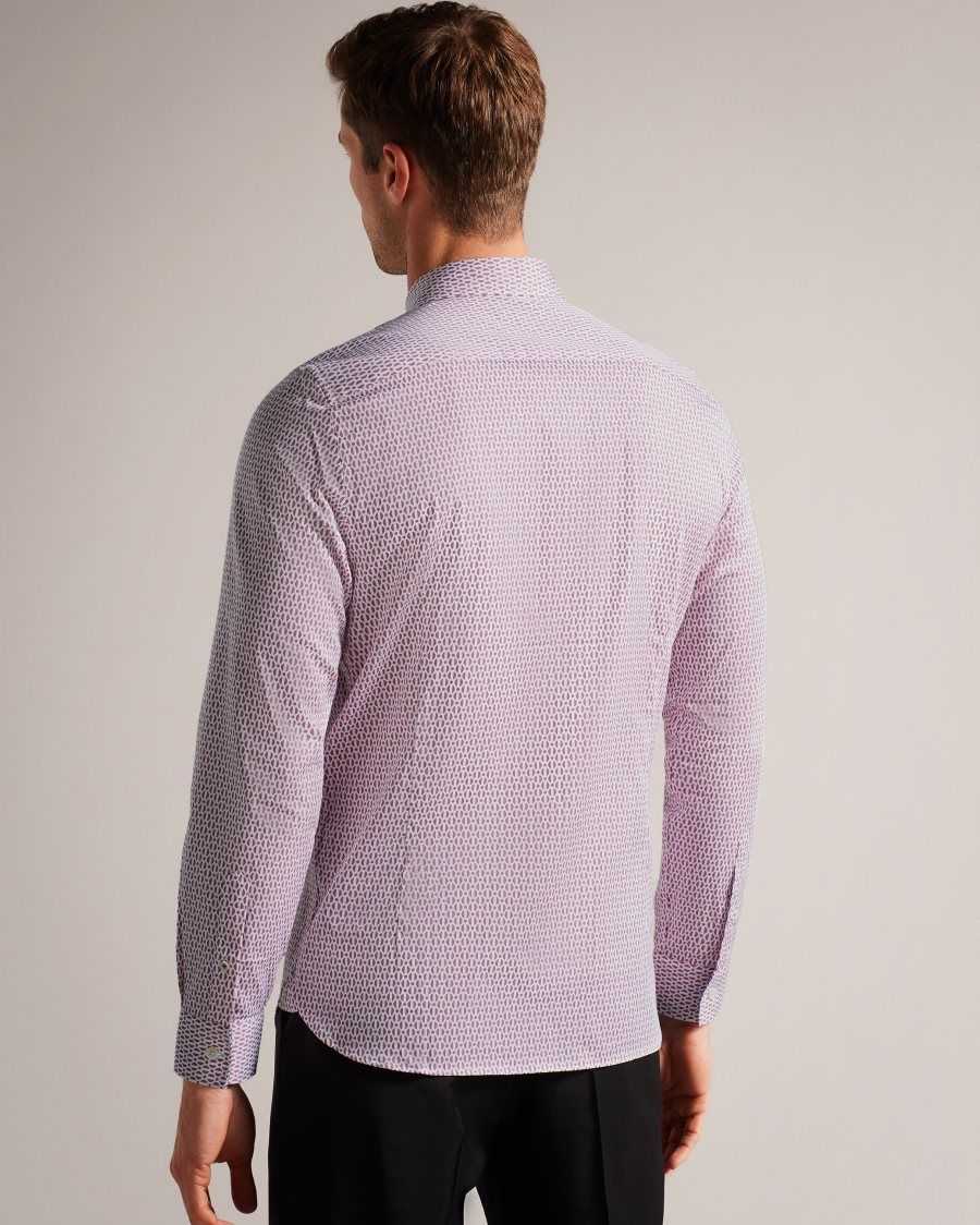 Ted Baker Conifur Long Sleeve Circle Geometric Print Shirt Light Pink | 71046-OANX