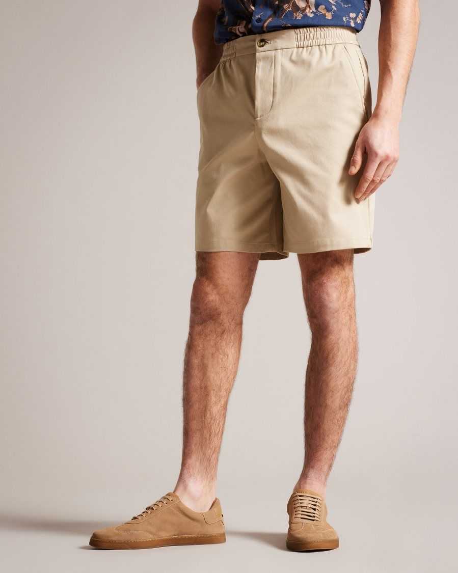 Ted Baker Creswel Elasticated Drawstring Shorts Natural | 64805-CQWB