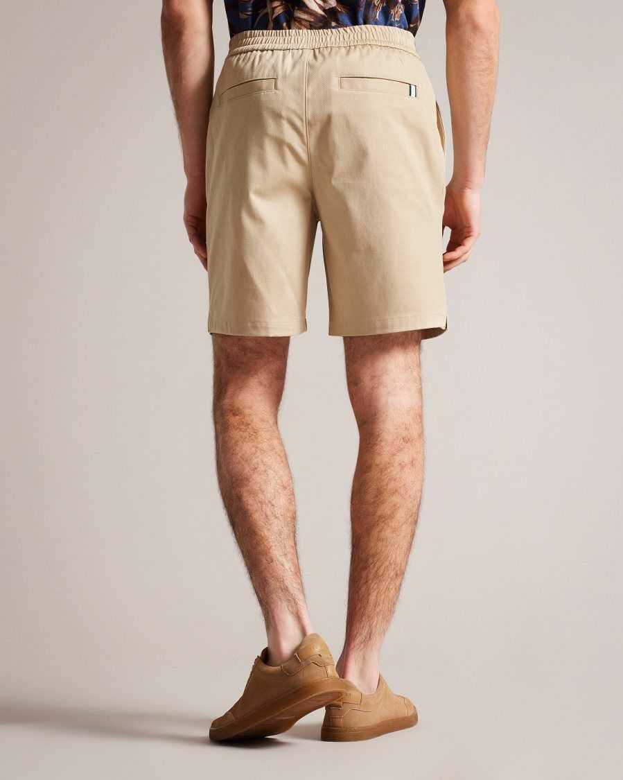 Ted Baker Creswel Elasticated Drawstring Shorts Natural | 64805-CQWB