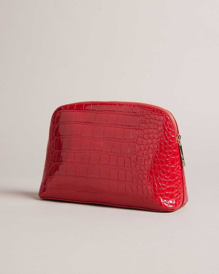 Ted Baker Crocala Croc Detail Debossed Makeup Bag Red | 29035-WPHX