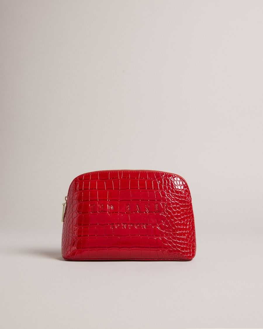 Ted Baker Crocala Croc Detail Debossed Makeup Bag Red | 29035-WPHX