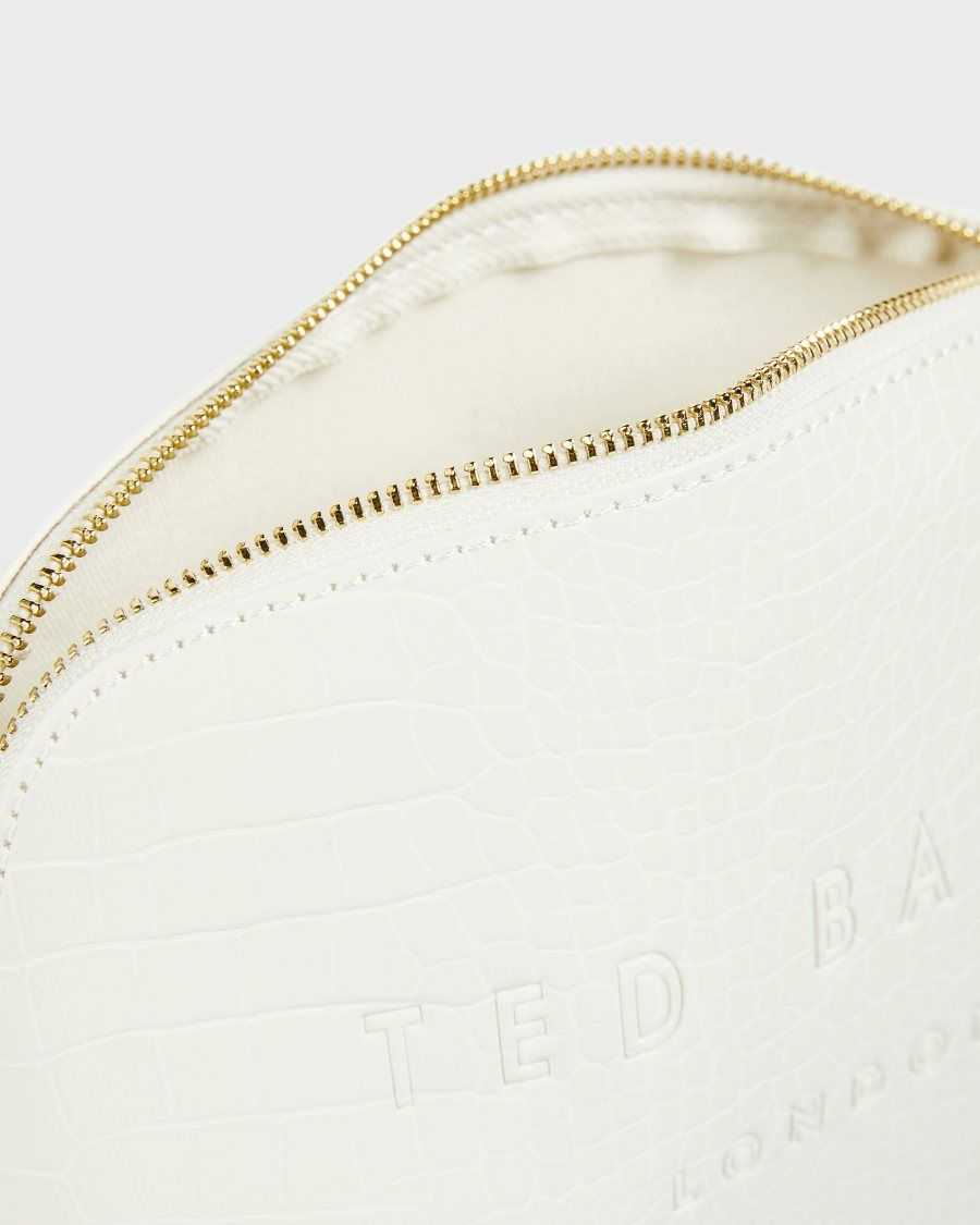 Ted Baker Crocala Croc Detail Debossed Makeup Bag Nude | 90786-MDKW