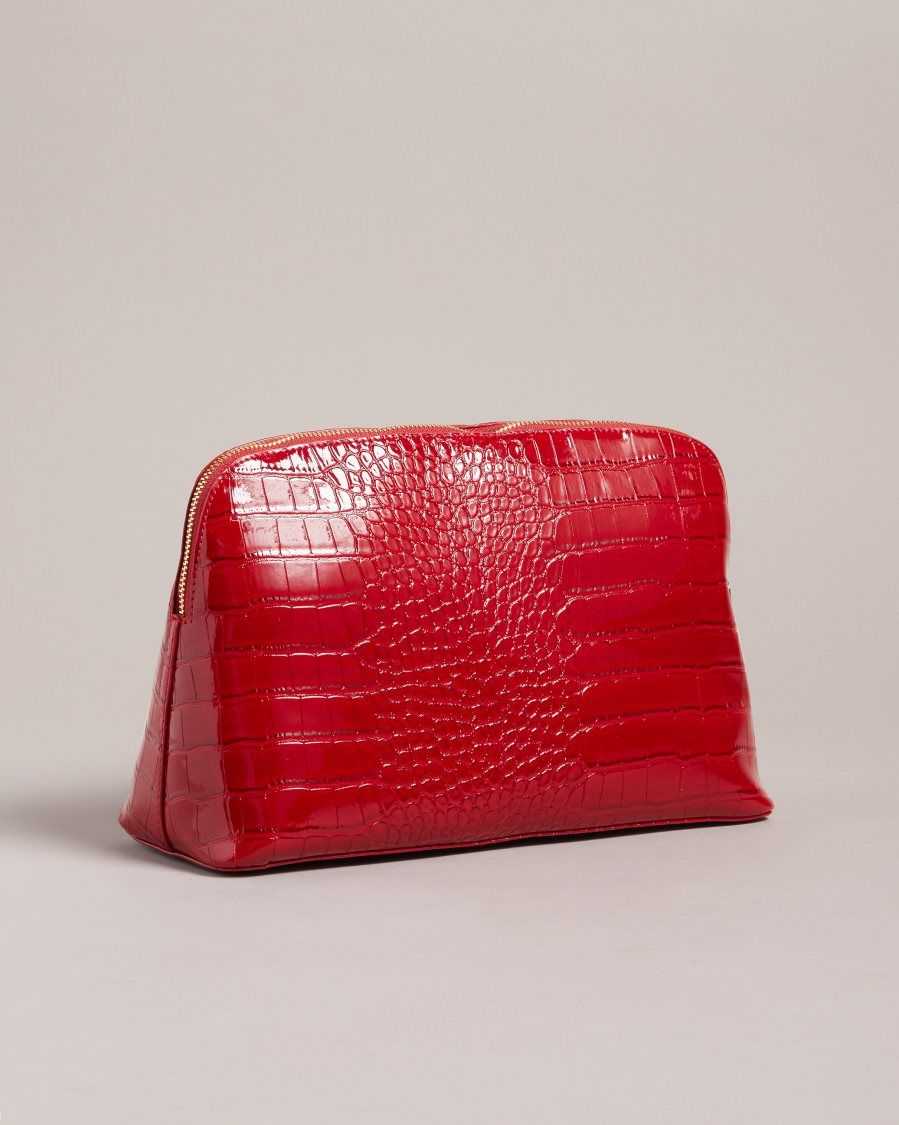 Ted Baker Crocana Croc Detail Debossed Washbag Red | 54192-QJLC