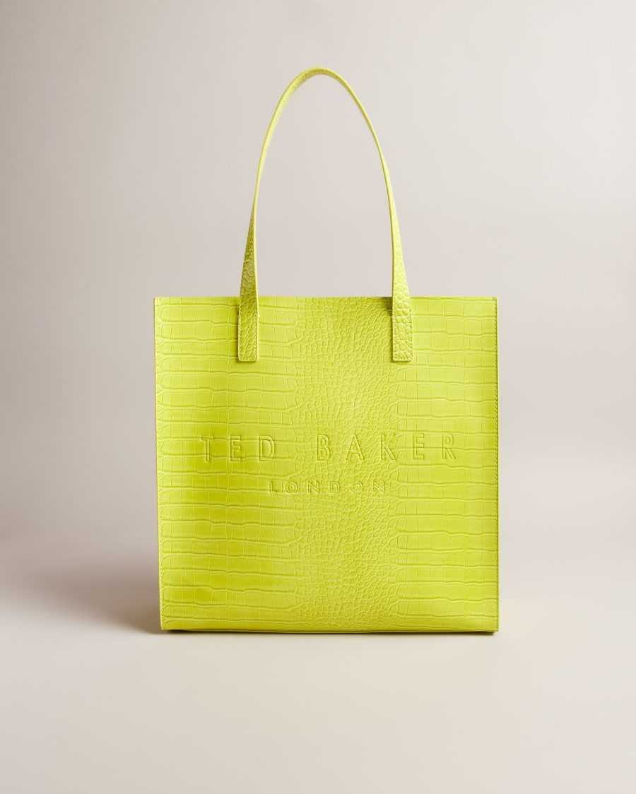 Ted Baker Croccon Croc Detail Large Icon Bag Lime | 53421-IXGB