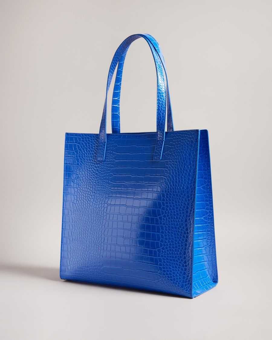 Ted Baker Croccon Croc Detail Large Icon Bag Bright Blue | 72403-FHOA