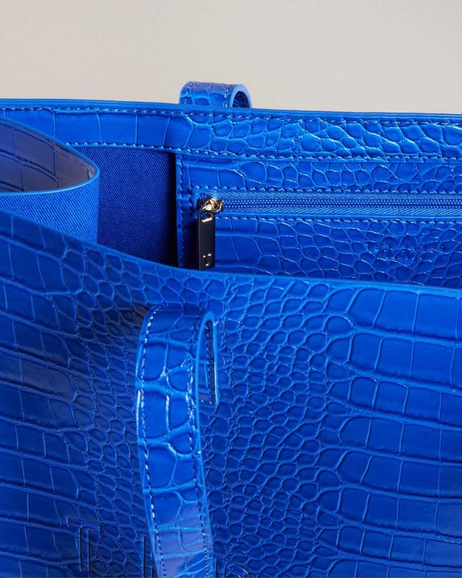 Ted Baker Croccon Croc Detail Large Icon Bag Bright Blue | 72403-FHOA