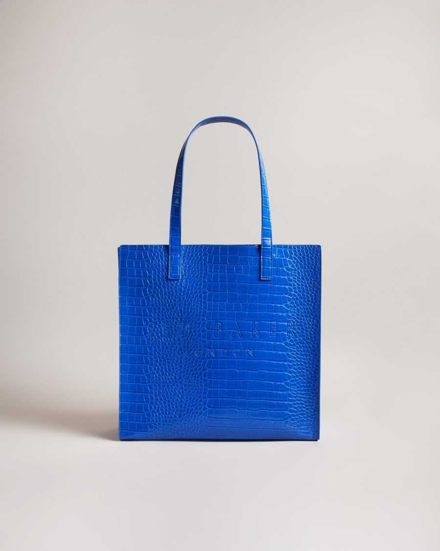 Ted Baker Croccon Croc Detail Large Icon Bag Bright Blue | 72403-FHOA