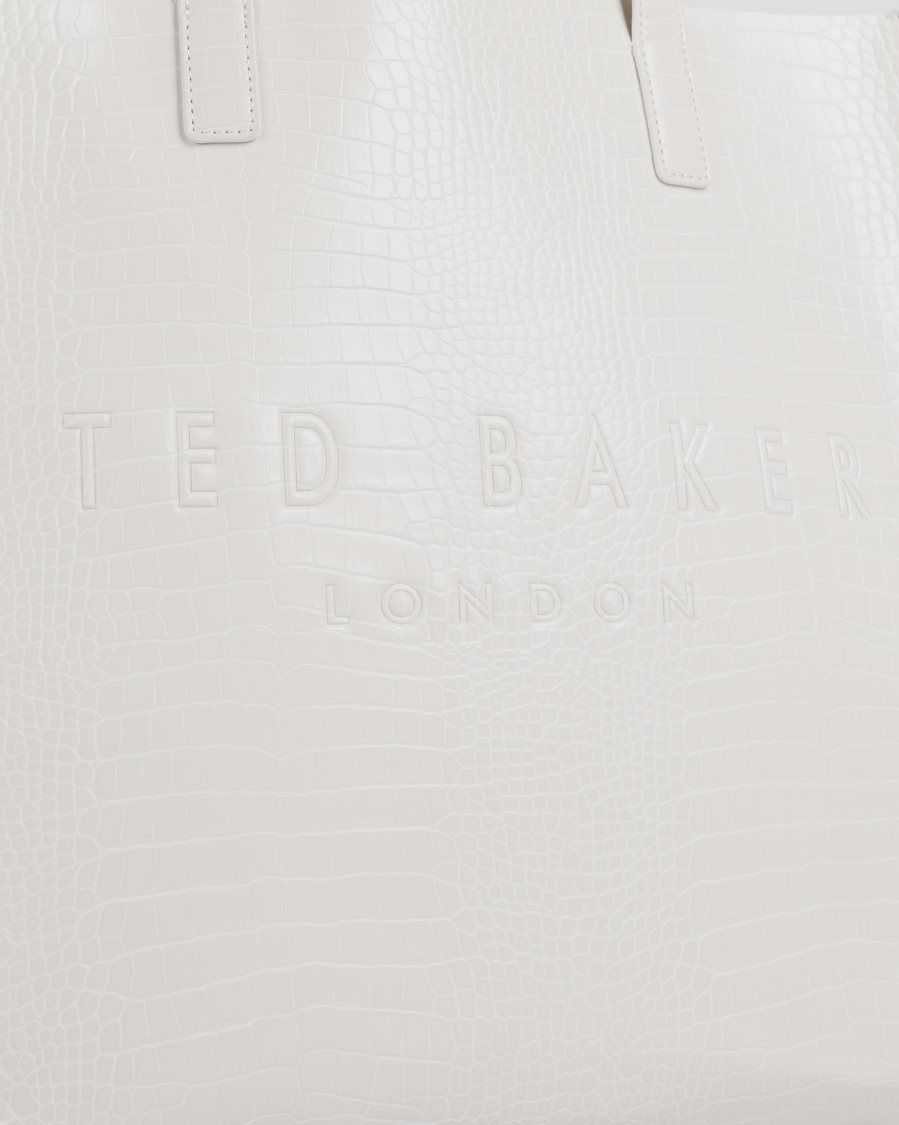 Ted Baker Croccon Croc Detail Large Icon Bag Nude | 01486-UJXB