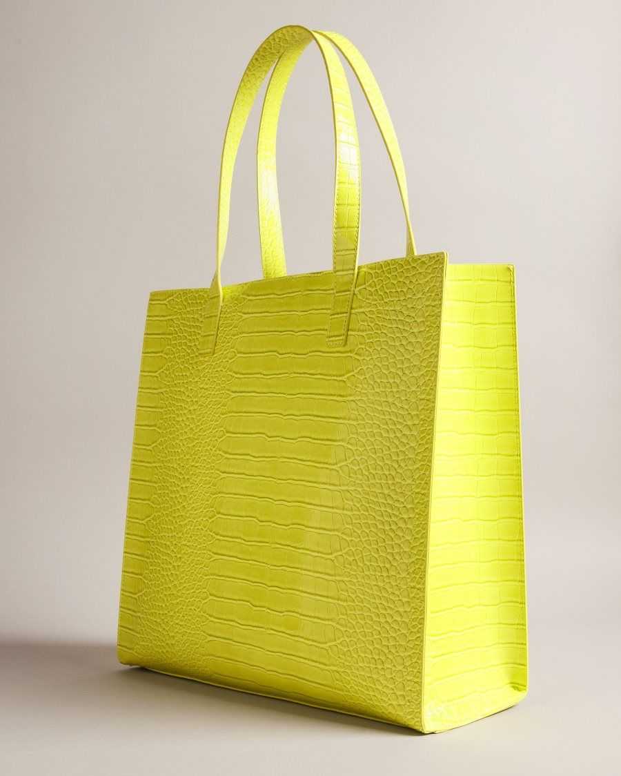 Ted Baker Croccon Croc Detail Large Icon Bag Lime | 19873-MSCP