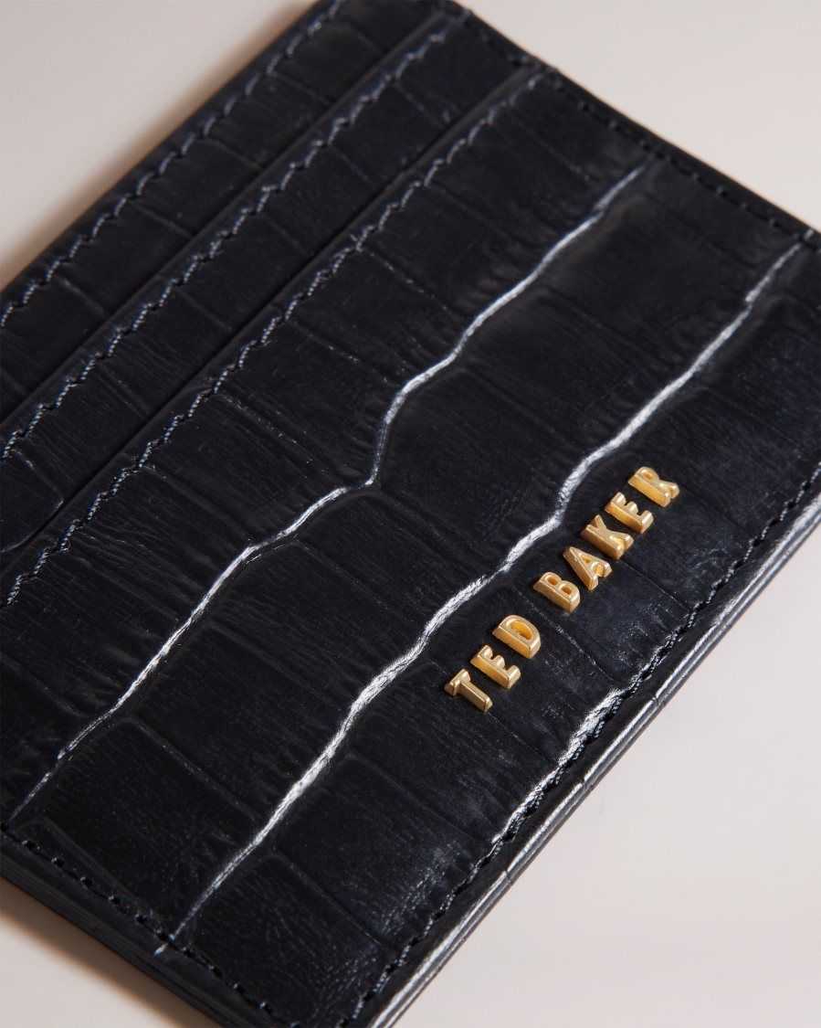 Ted Baker Crokina Imitation Croc Card Holder Black | 83760-XEVM