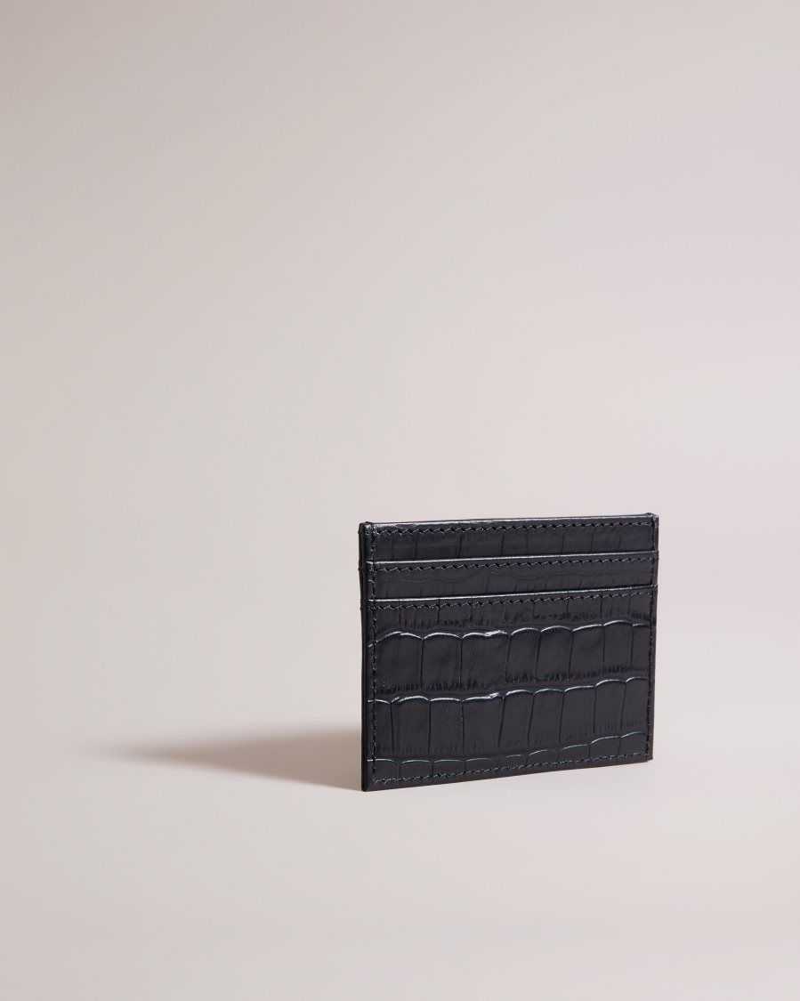 Ted Baker Crokina Imitation Croc Card Holder Black | 83760-XEVM