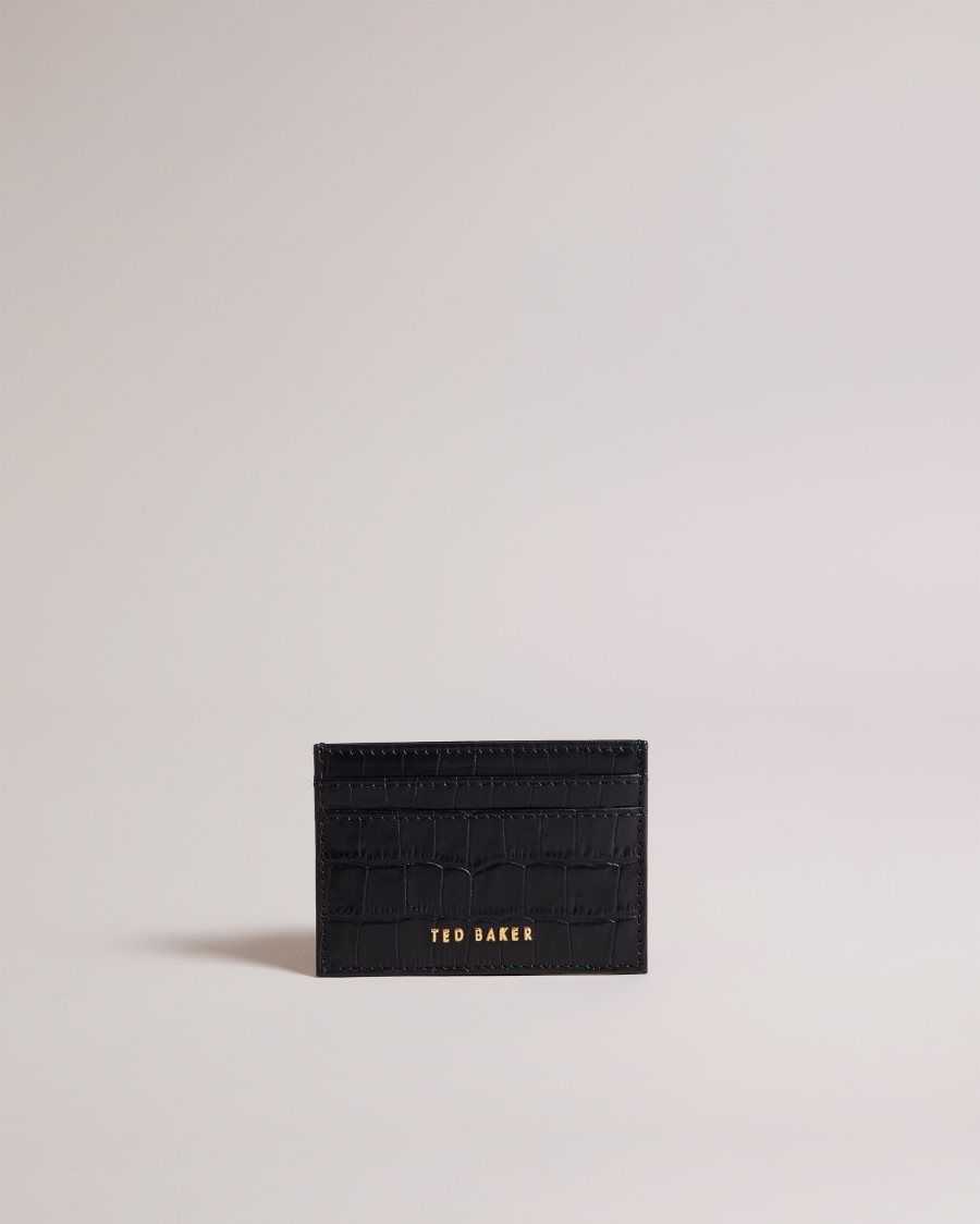 Ted Baker Crokina Imitation Croc Card Holder Black | 83760-XEVM