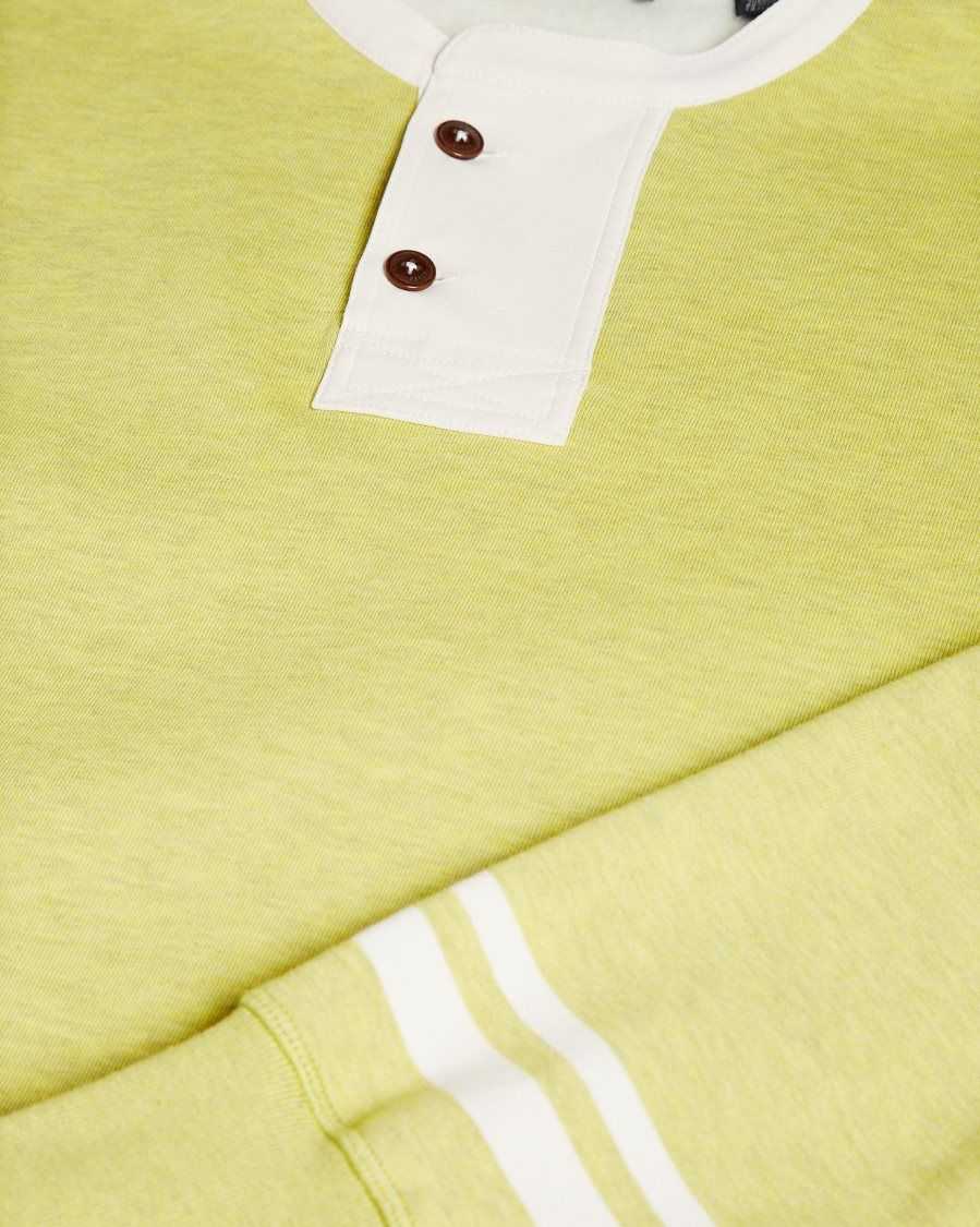 Ted Baker Cultra LS Henley sweatshirt Lime | 16027-KFPQ