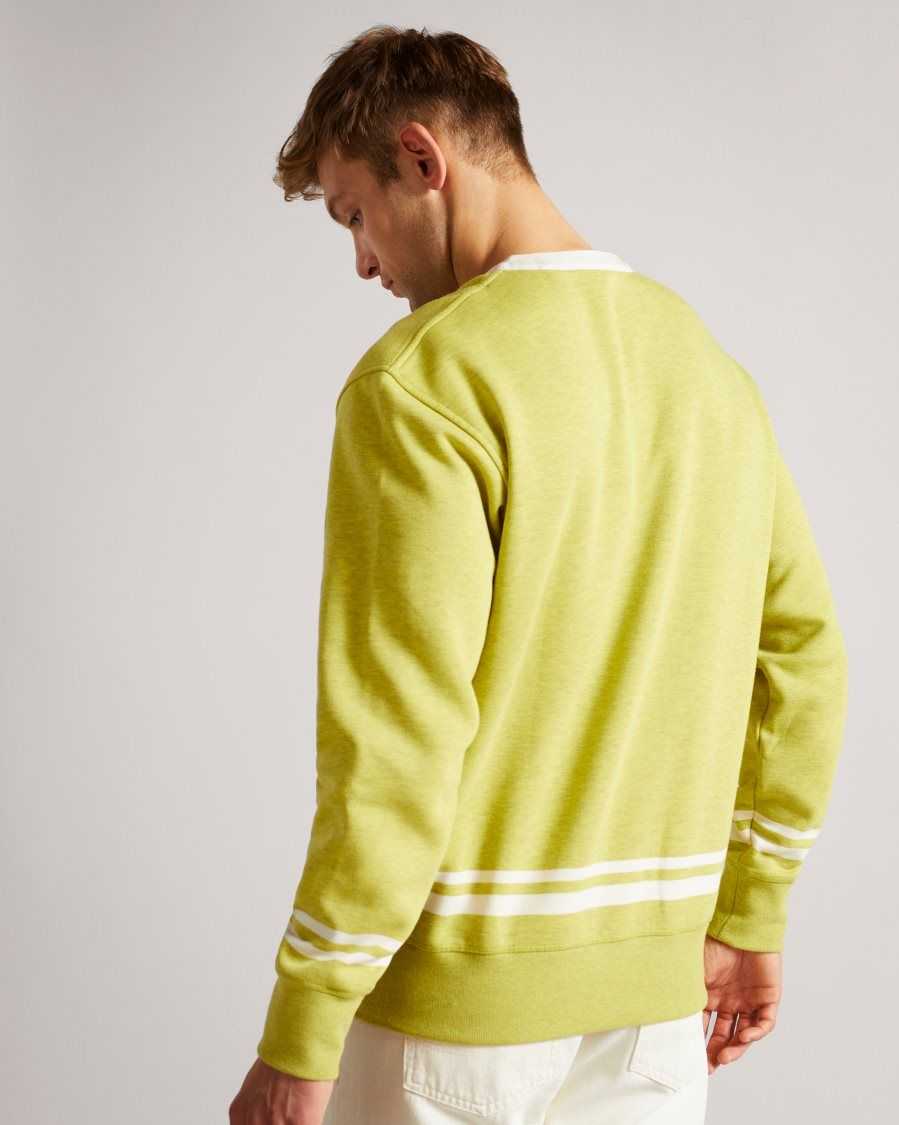 Ted Baker Cultra LS Henley sweatshirt Lime | 16027-KFPQ