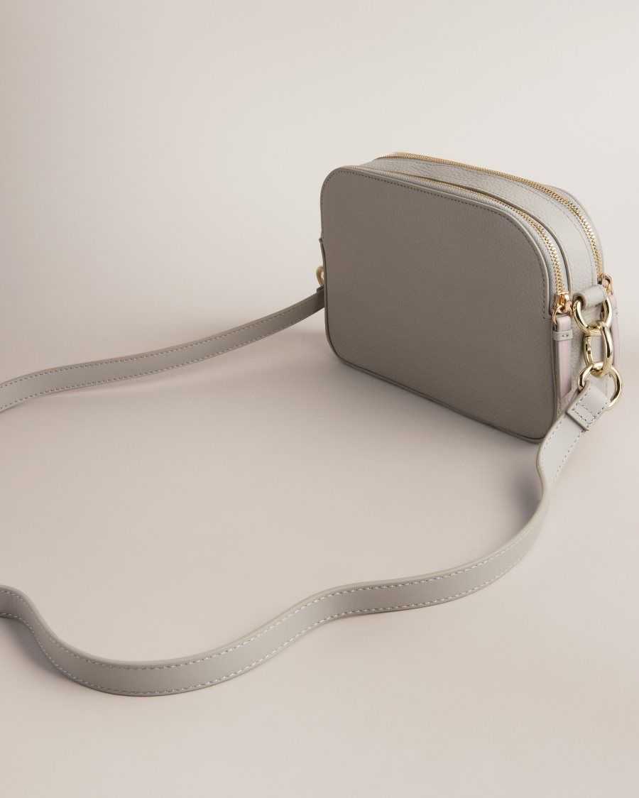 Ted Baker Dailiah Branded Webbing Camera Bag Light Grey | 04738-EGLF