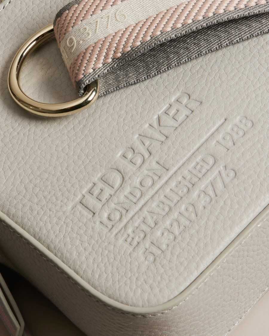 Ted Baker Dailiah Branded Webbing Camera Bag Light Grey | 04738-EGLF