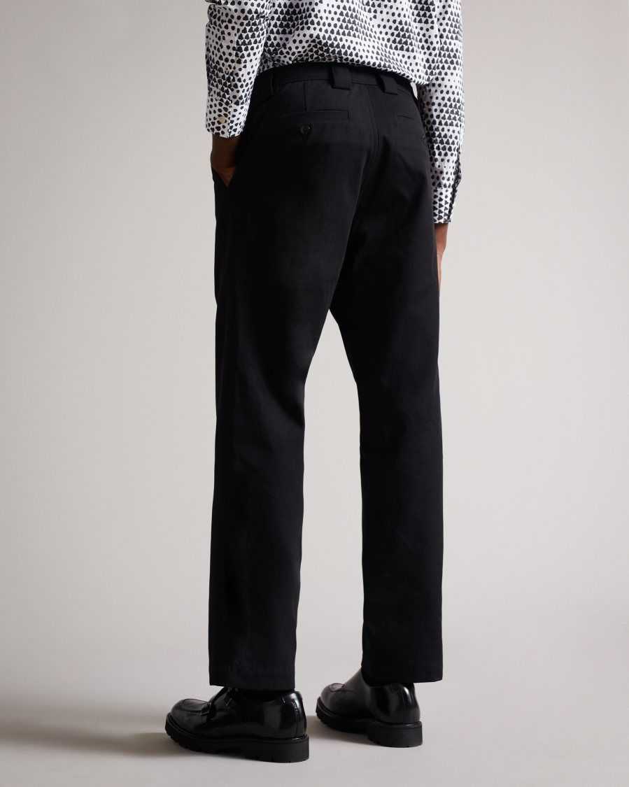 Ted Baker Dalham LEYDEN Fit Heavy Twill Trousers Black | 08614-KHPL