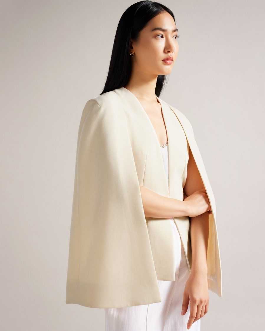 Ted Baker Dannio Structured Cape With Waistcoat White | 96421-RGKA