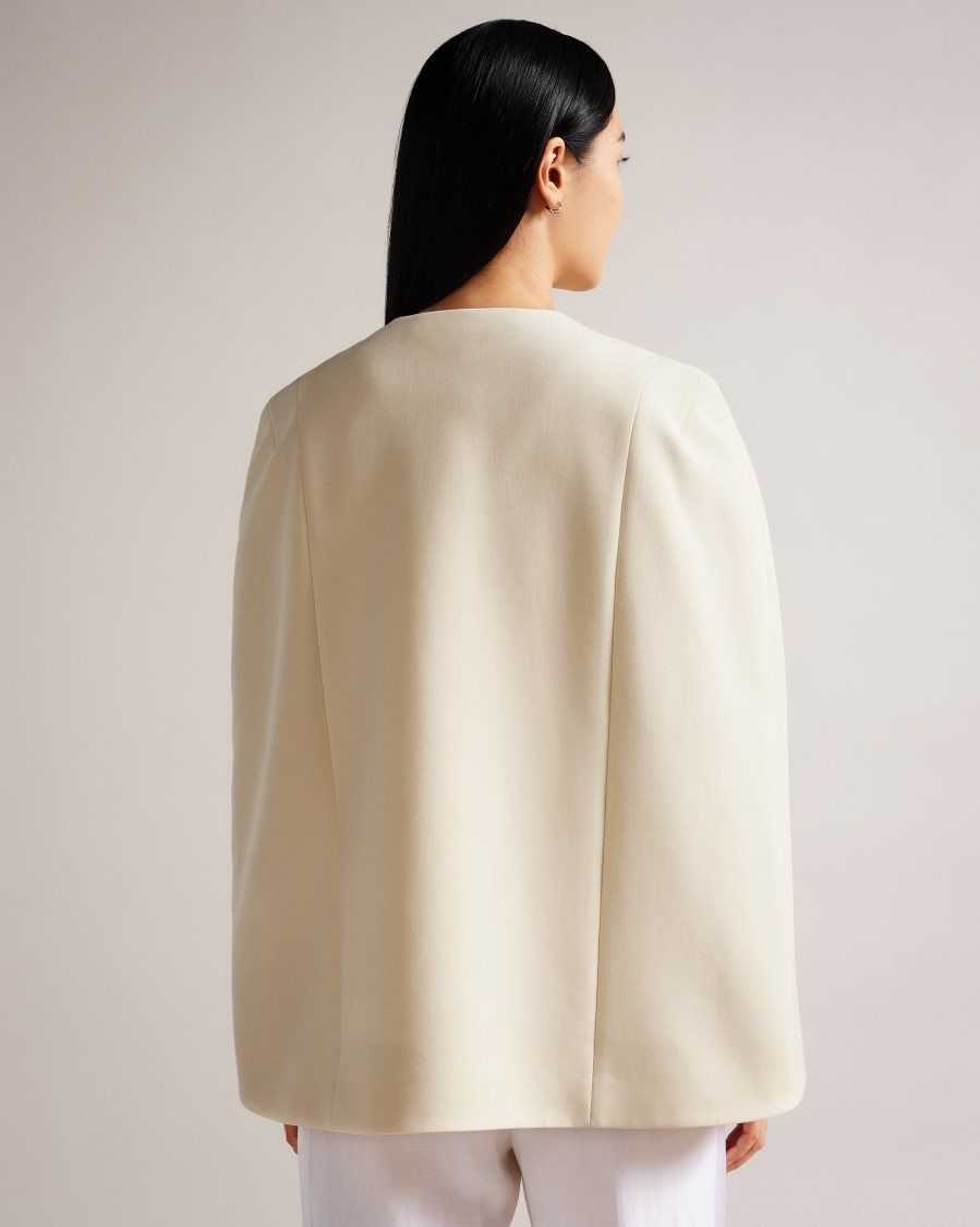 Ted Baker Dannio Structured Cape With Waistcoat White | 96421-RGKA