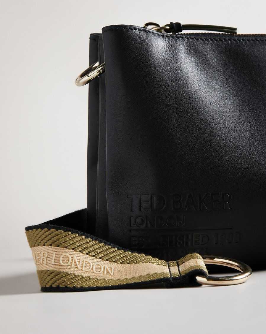 Ted Baker Darceyy Branded Webbing Crossbody Bag Black | 58970-PXGN