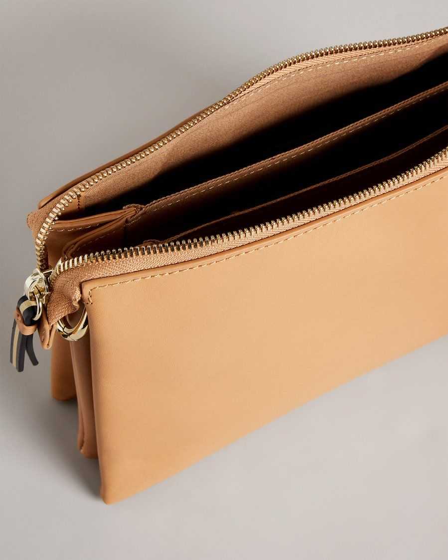 Ted Baker Darceyy Branded Webbing Crossbody Bag Camel | 61359-OADK