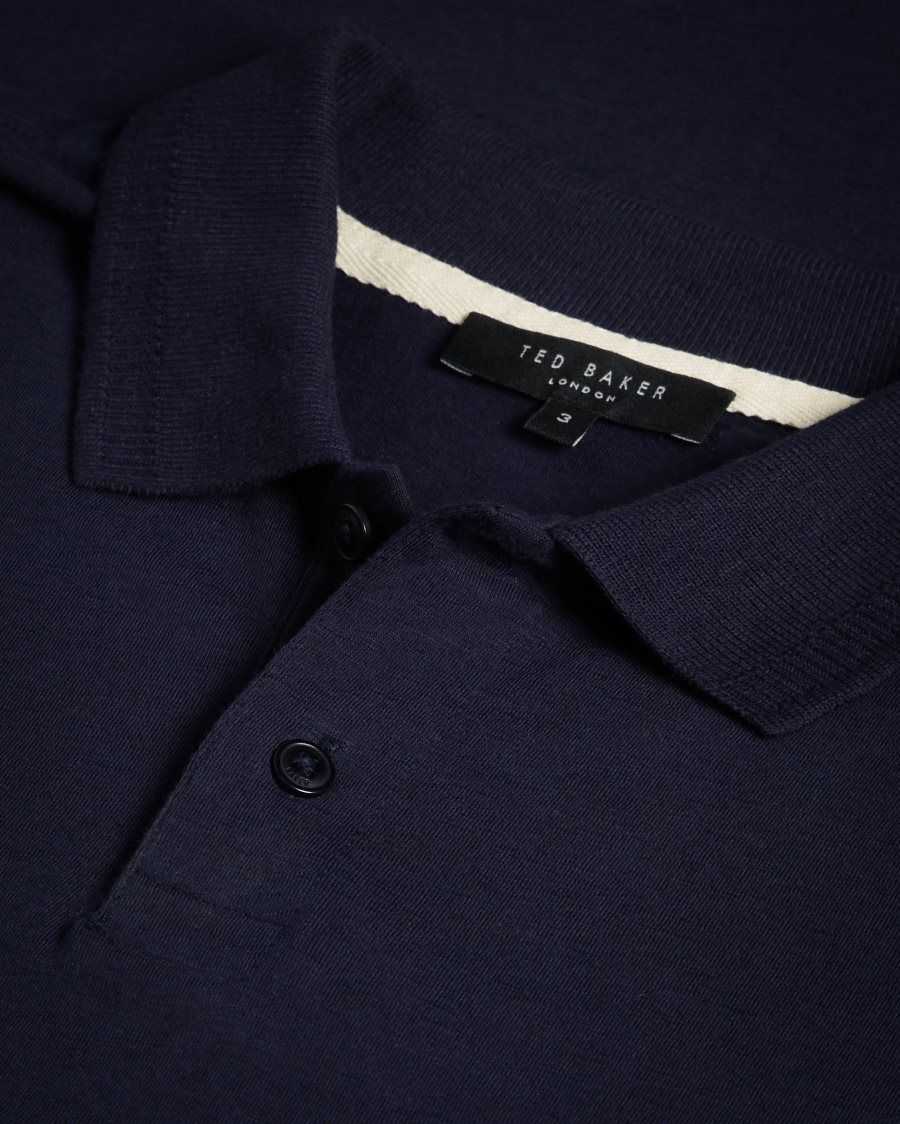 Ted Baker Delvin Short Sleeve Polo Shirt Navy | 63510-TROC