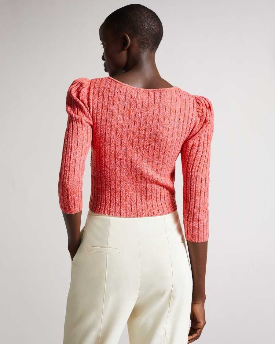 Ted Baker Demie Twist Front Knit Top Pink | 29407-VEUP