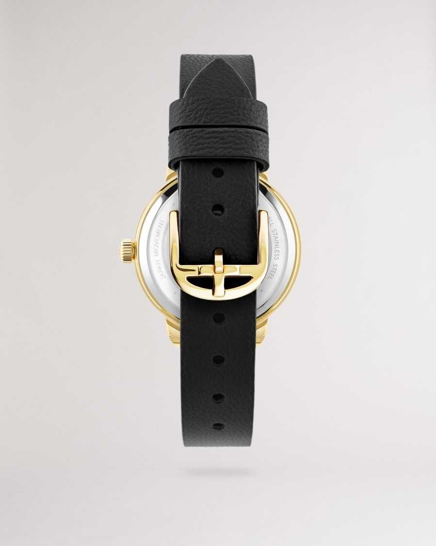 Ted Baker Devas Magnolia Watch With Vegan Leather Strap Black | 36058-WNAJ