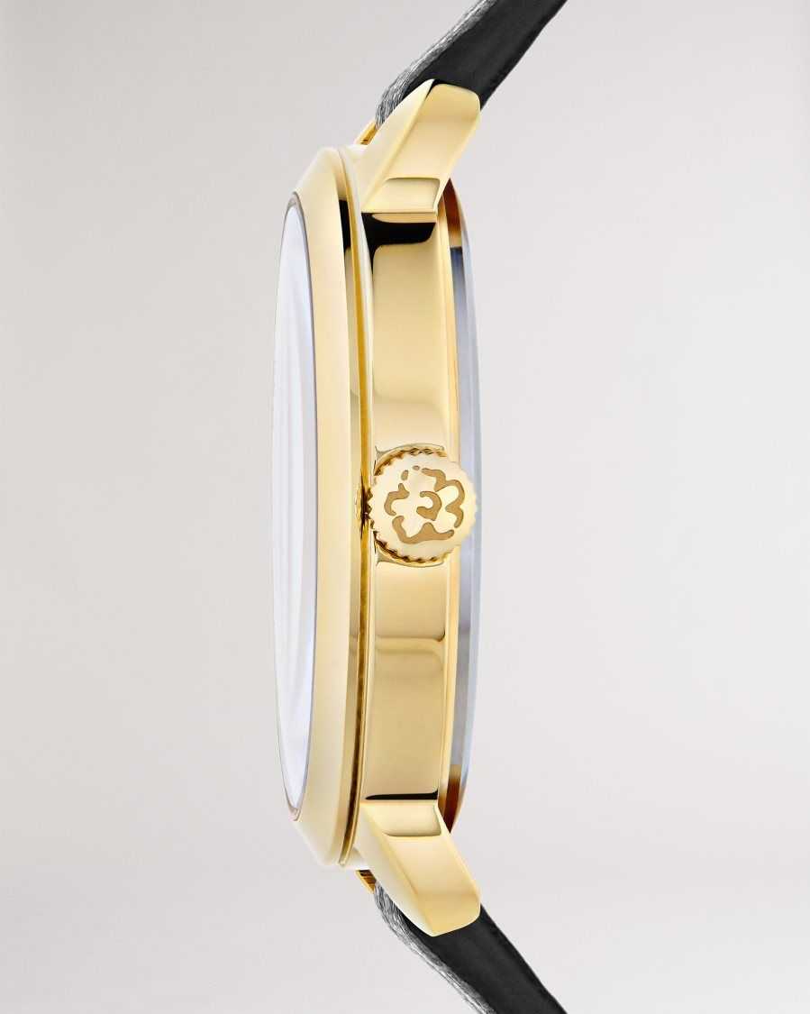 Ted Baker Devas Magnolia Watch With Vegan Leather Strap Black | 36058-WNAJ