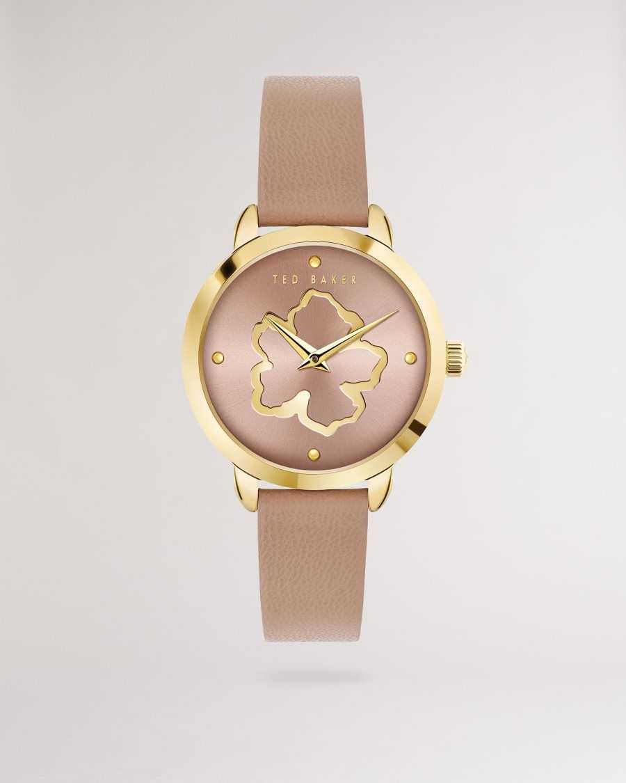 Ted Baker Devasy Magnolia Watch With Vegan Leather Strap Light Brown | 80541-RZFI