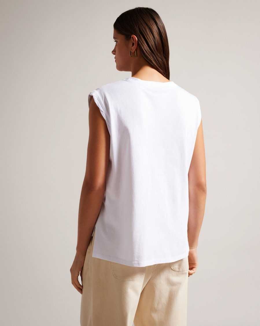 Ted Baker Dieanaa Sleeveless Lemon Graphic Top White | 01975-XMQB