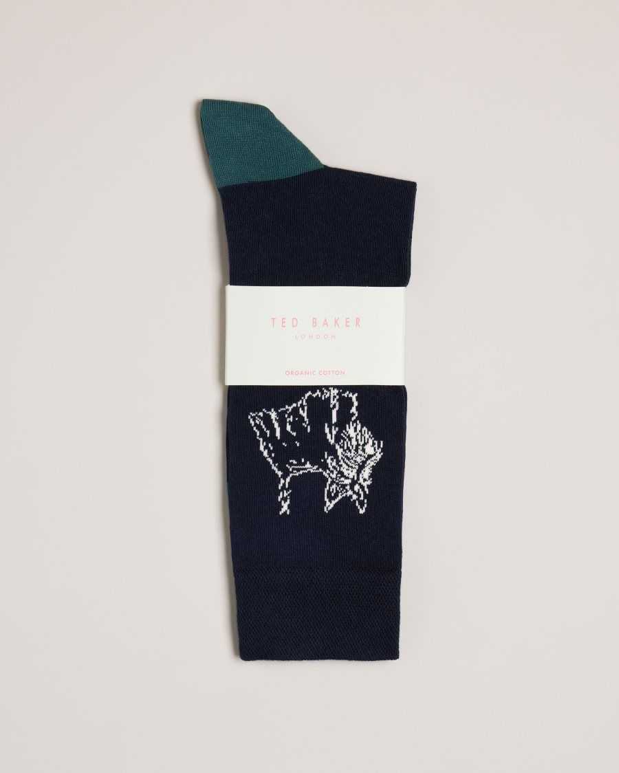 Ted Baker Dogsock Scottie Dog Print Socks Dark Navy | 86512-AQGH