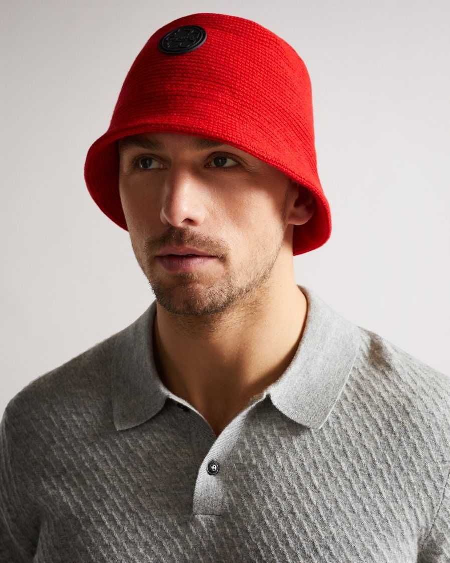 Ted Baker Dolis Knitted Bucket Hat Red | 10325-OBGU