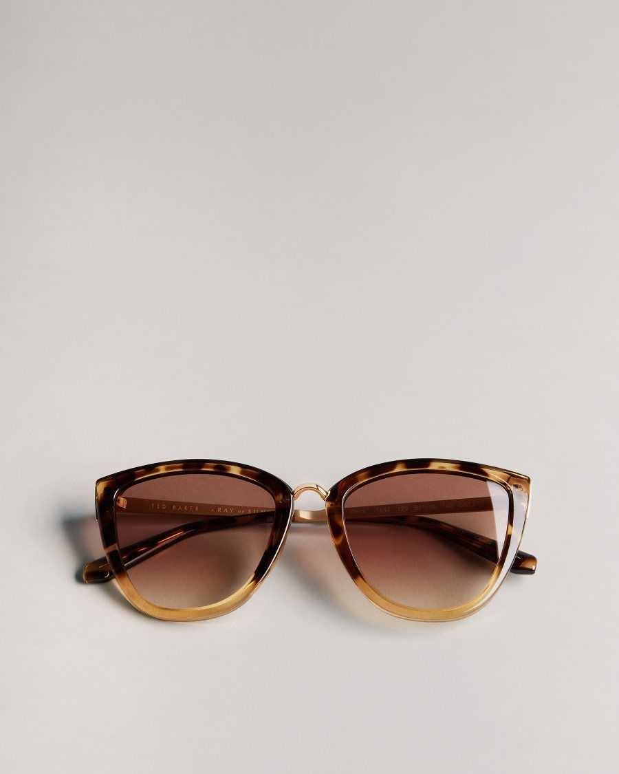 Ted Baker Doriise Cat Eye Frame Sunglasses Tortoiseshell | 02783-ZJKM