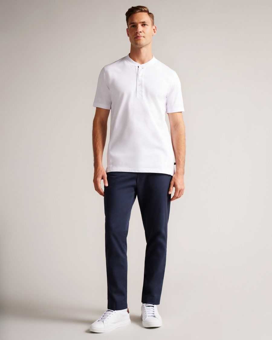 Ted Baker Duddin Short Sleeve Henley Shirt White | 58412-OHTX