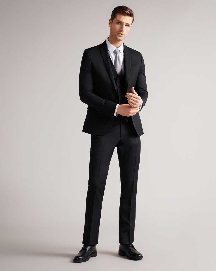 Ted Baker Dundejs Slim Fit Black Twill Suit Jacket Black | 73641-LEMW