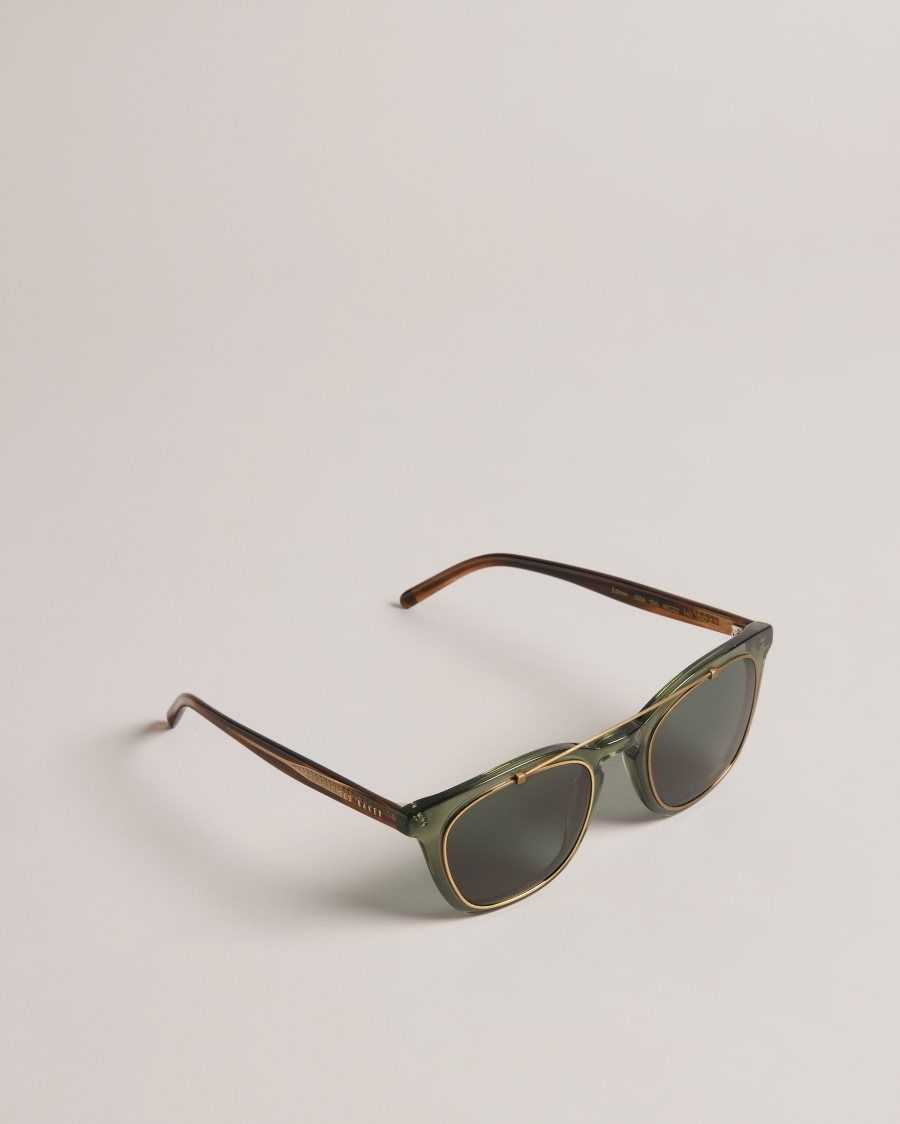 Ted Baker Ediison Classic Wire Detail Sunglasses Green | 60125-FAWD