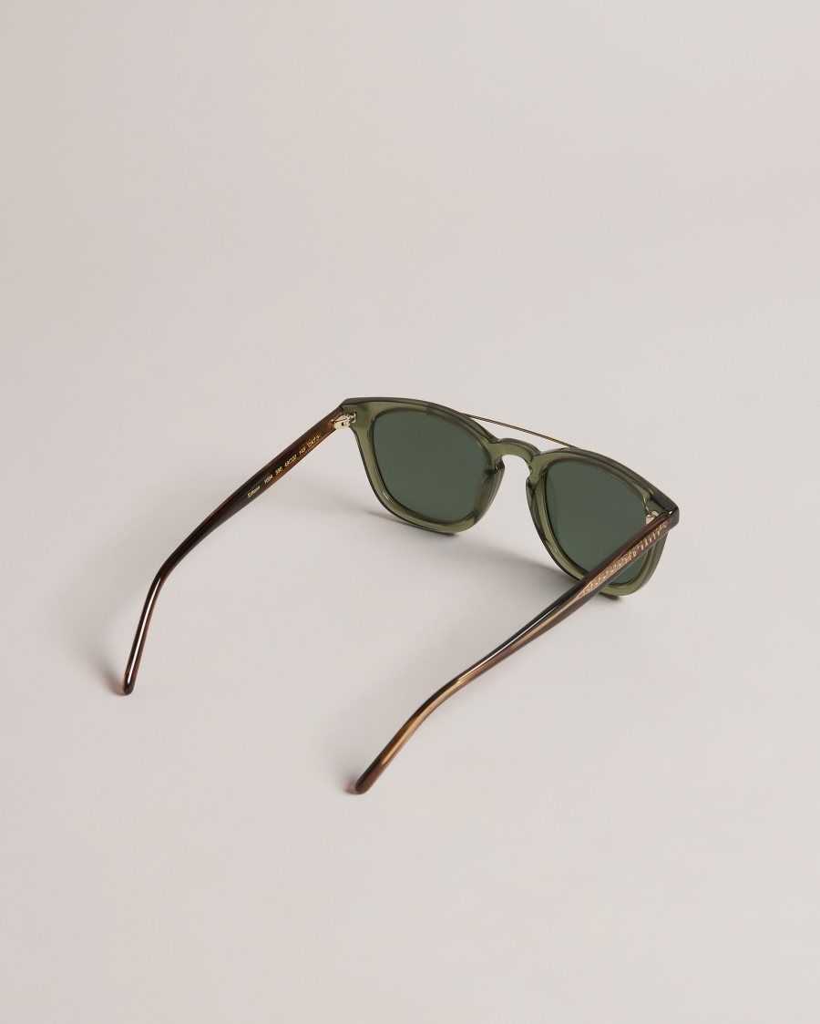 Ted Baker Ediison Classic Wire Detail Sunglasses Green | 60125-FAWD